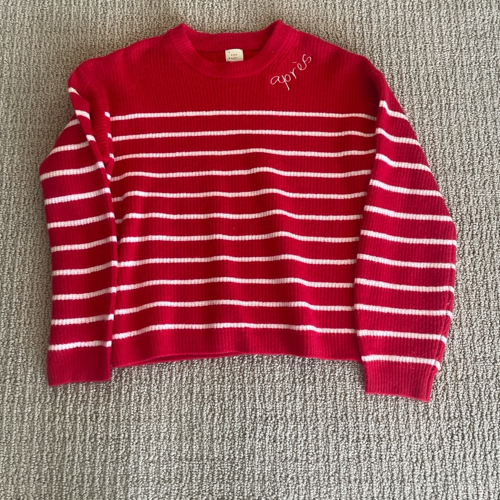 Red and White Striped Sweater